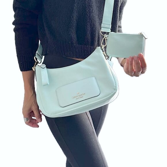 Kate Spade NY Chelsea Crossbody Bag + Zip Coin Pouch Blue Glow KC528 NWT $299 - Picture 3 of 6